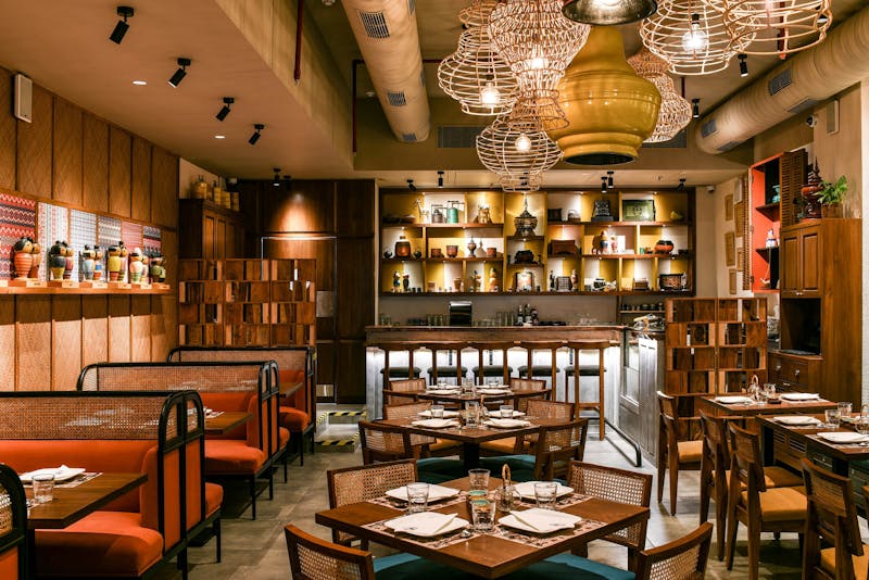 Elegant interior dining area of Starbird chicken restaurant